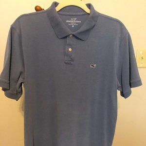 Vineyard Vines - 100% Cotton Solid Blue Polo - Medium